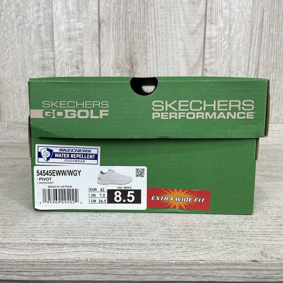 Skechers GO GOLF Pivot Men’s 8.5 Extra Wide White Fit Golf Shoes 54545EWW/WGY main image 7